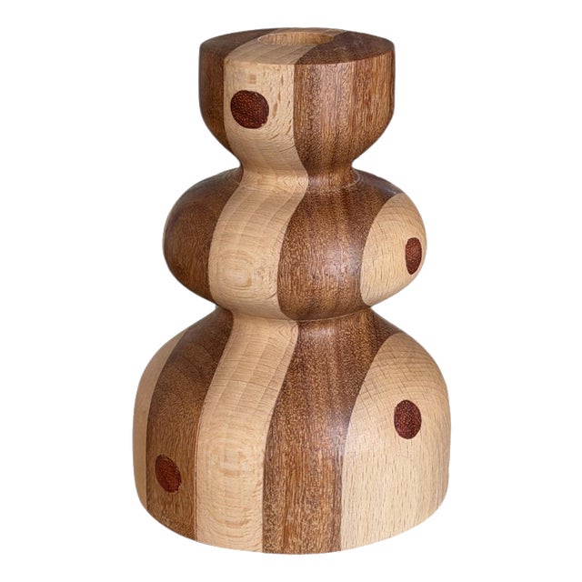 Beech and Cumaru Candlestick 5 by Romain Des Bois For Sale