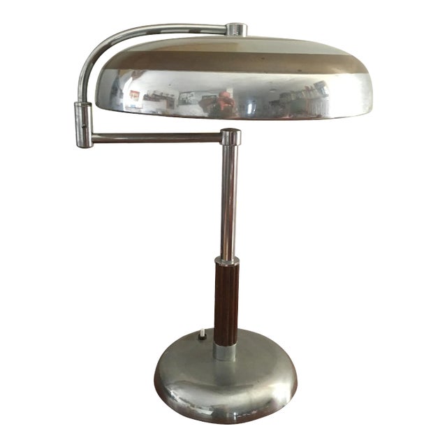 Mid-Century Italian Chrome Plated Table Lamp, 1940s For Sale