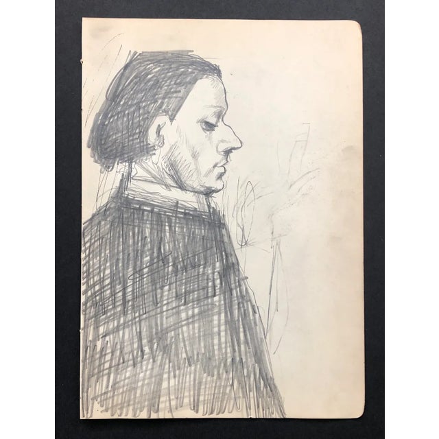 Portraiture 1960s Portrait of Man in Profile For Sale - Image 3 of 3