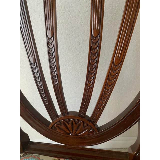 Baker Historic Charleston Collection Set of Eight Carved Shield-Back Chairs Excellent Mint Condition Late 20th Century For Sale - Image 17 of 18