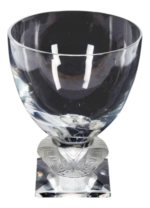 Mid 20th Century Large Lalique France Crystal Grand Ducs Owl Frosted Clear Vase