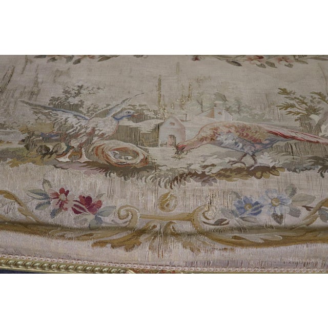 French Louis XVI Giltwood Five Piece Salon Parlor Set With Aubusson C. 1890s For Sale - Image 16 of 17
