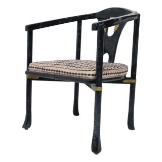 Century Furniture Yoke Back Side Chair With Brass Mounts For Sale