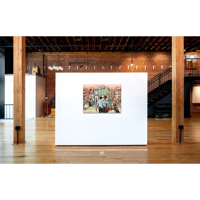 Figurative Original Surrealist Figurative Cityscape Painting, "Lisbora" For Sale - Image 3 of 4