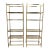 Pair of Billy Baldwin Style Brass Etageres With Smoked Glass Shelves For Sale