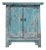 Distressed Pastel Blue Stone Top Doors Flared Legs End Table Nightstan For Sale