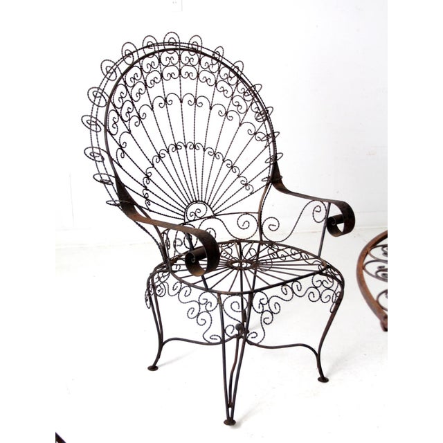 Metal Mid Century Salterini Peacock Patio Set, Attributed For Sale - Image 7 of 12