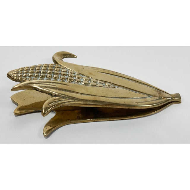 Mid 20th Century Vintage Brass Corn Cob Motif Receipt Clip For Sale - Image 5 of 7
