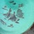 Asian Large Vintage Asian Teal Hand Painted Decorative Tray For Sale - Image 3 of 10