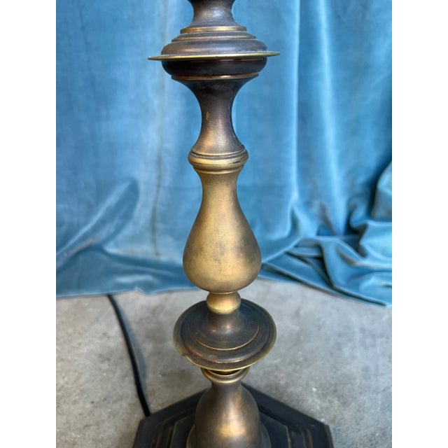 French 1940s Brass and Bronze Floor Lamp For Sale In New York - Image 6 of 16