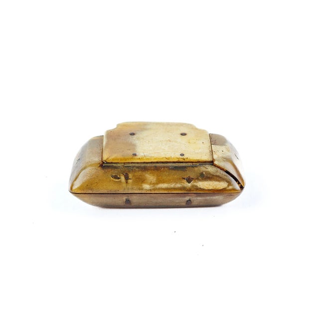 English Antique Horn Covered Snuff Box. Early 19th Century.