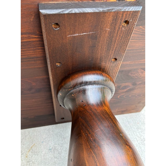 Coffee Vintage Ethan Allen Old Tavern Pine Square Pedestal End Table For Sale - Image 8 of 11