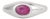 14k White Gold Natural Mozambique Ruby Chic Signet Ring Size 4 For Sale