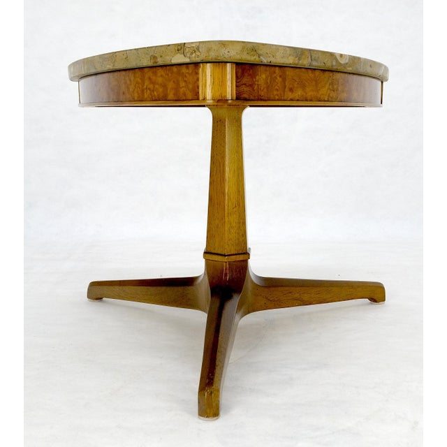 Mustard Tomlinson Triangular Marble Top Side End Occasional Table Stand c1970s MINT For Sale - Image 8 of 14