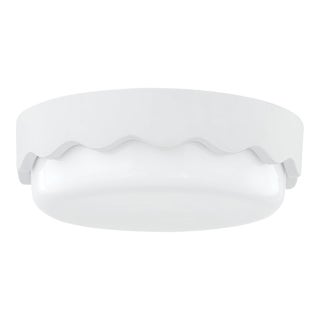 Mitzi Wave 3-Light Flush Mount, Ceramic Matte White For Sale