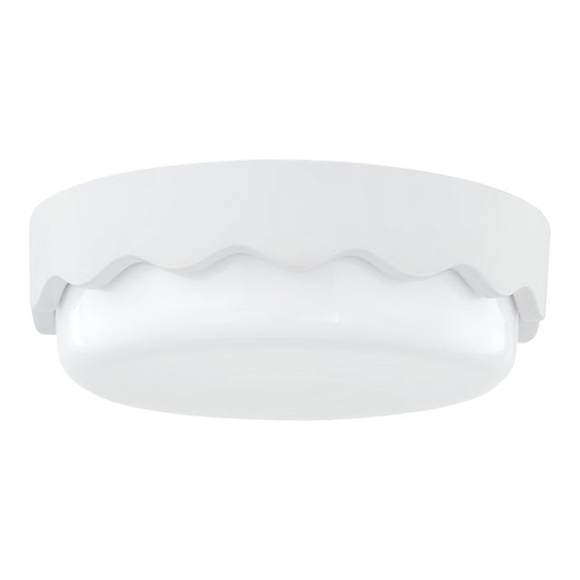 Mitzi Wave 3-Light Flush Mount, Ceramic Matte White For Sale