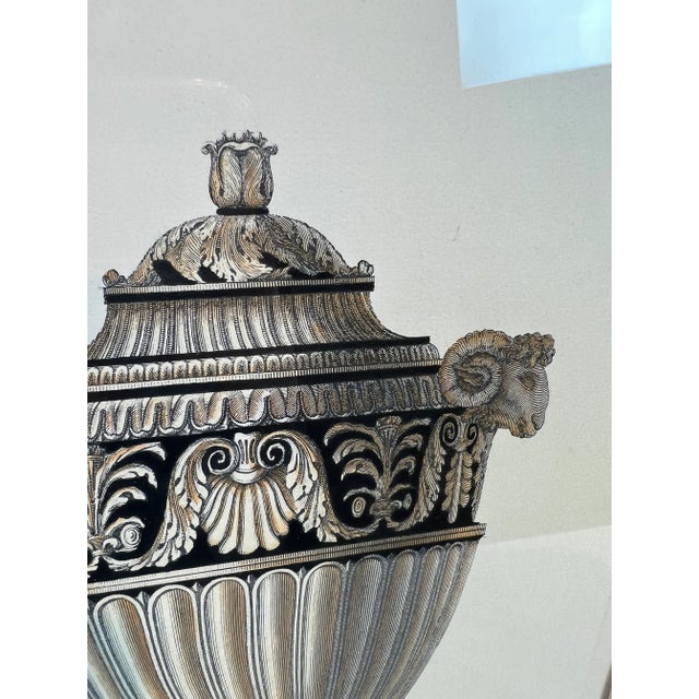 1990s "Vaso Antico Nel Musco Clementino" Italian Hand Etched Engraving, Framed For Sale - Image 9 of 13