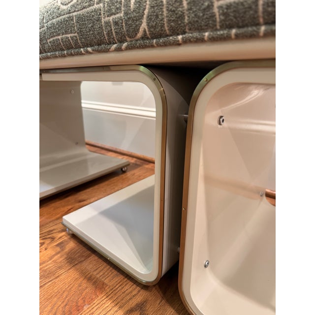 Green Pair Caracole Balance Beam Moss Green Bed Ottoman For Sale - Image 8 of 11