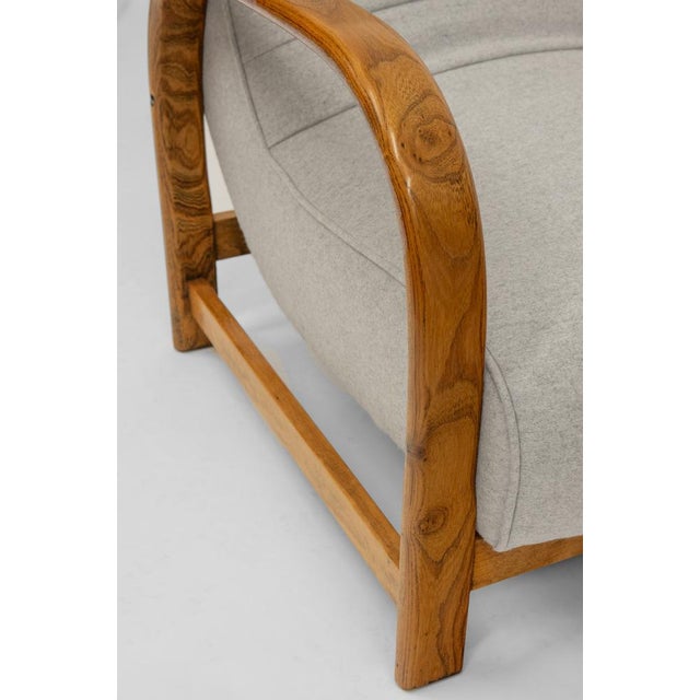 Brown English Art Deco Lounge Chair in Wool Fabric, 1930s For Sale - Image 8 of 14