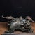 Pair of Large Bronze Guardian Lion Incense Burners – 15" Foo Dog Censers With Ball & Cub For Sale - Image 9 of 9