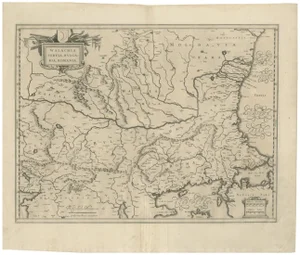 Map of Ottoman Balkans and Walachia from Blaeu / Aeg, Bulgaria, Romania, 1650s