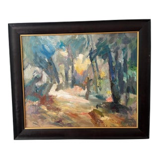 Mid Century Expressionist Landscape Painting For Sale