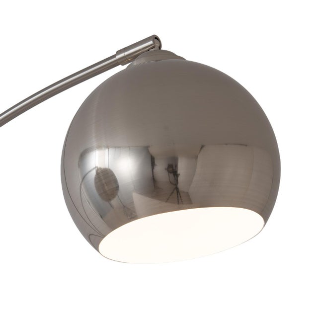 Nova Original 1962 Triplet 3 Light Arc Floor Lamp - Satin Nickel, Black Marble Base, Dimmer Switch For Sale - Image 4 of 13