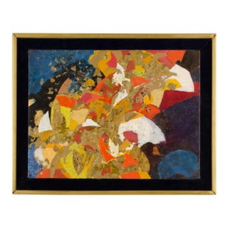 Abstract Expressionist Mixed-Media Painting by Hans Kline Entitled "Circus Tumblers", Framed For Sale