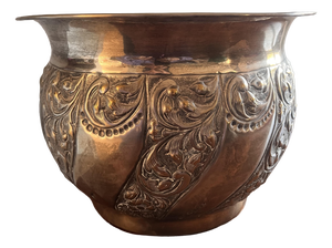Hand-Embossed Sheffield Planter with 900s Hallmark, 1890s