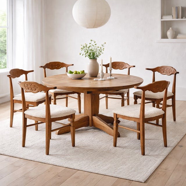 Mid-Century Danish Oak Dining Chairs by Henning Kjærnulf, 1960s, Set of 6 For Sale - Image 12 of 12