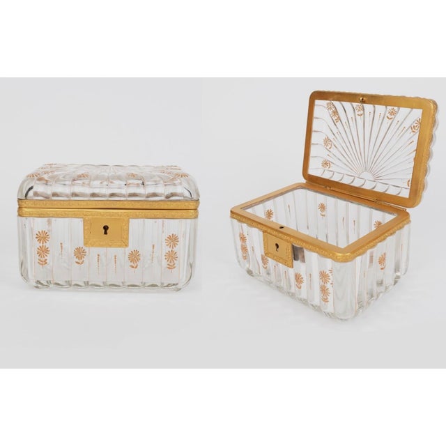Pair of 19th Century French Baccarat Gilt Bronze & Crystal Boxes For Sale - Image 12 of 18