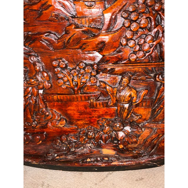 Large Hand-Carved Figural Wood Relief Wall Panel For Sale - Image 4 of 6