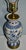 Metal Vtg. Blue & White Porcelain Floral Design Table Lamp W/Brass Base For Sale - Image 7 of 13
