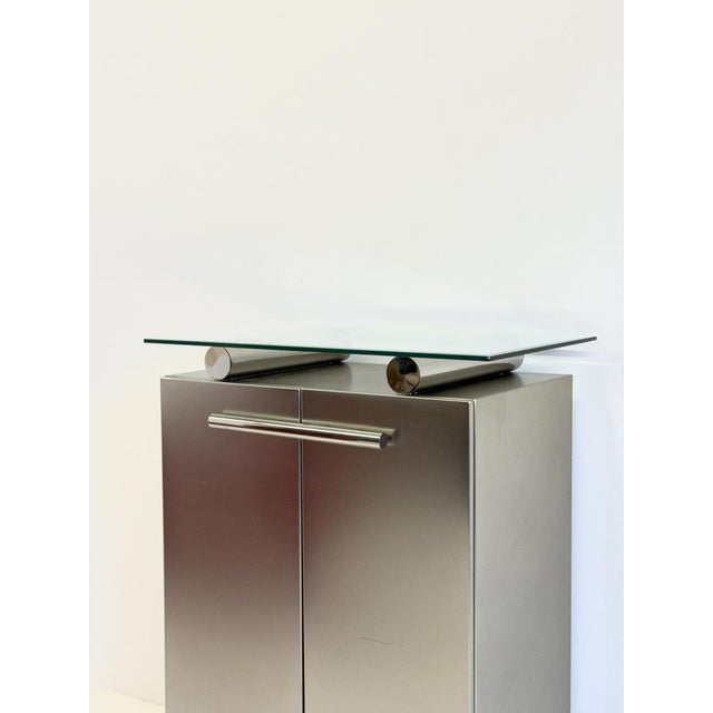 Mid-Century Modern Postmodern Aluminum Bar Cabinet from Belgochrom, 1980s For Sale - Image 3 of 16