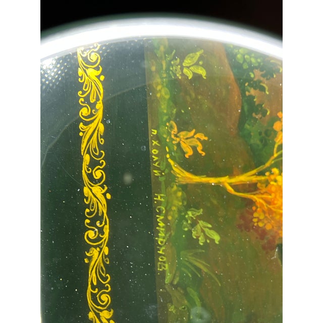 1970s Vintage Kholuy Lacquer Box, Prince Igor Narrative, Signed N. Smirnov, Folk Art, Hand Painted Miniature, 1980s Collectible Art Box For Sale - Image 5 of 15