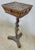Antique French rustic branch and pine cone pedestal table with drawer. Barley twist branch support and branch pattern...