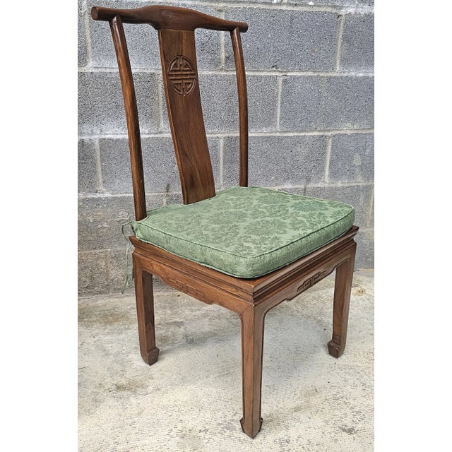 Set of Four Ming Style Rosewood Dining Chairs With Loose Seat Cushions For Sale - Image 10 of 12