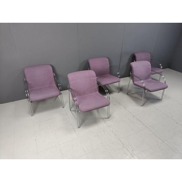 1970s Danish Armchairs by Alfred Hofmann for Gispen/ Labofa, 1970s, Set of 5 For Sale - Image 5 of 11