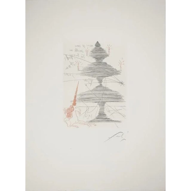 Salvador Dali, Unicorn Christmas Tree, 1965, Original Engraving For Sale - Image 6 of 6