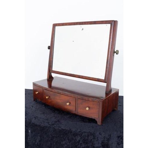 Regency mahogany toilet mirror Period antique Regency mirror This mirror stands upon splay feet Featuring 3 oak lined...