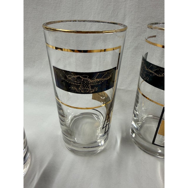 Mid-Century Modern 1960s Golden Eagle High Ball Glasses Set of 6 For Sale - Image 3 of 7