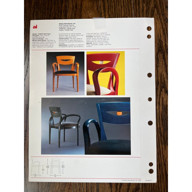 Set of 6 DeTriana Dining Armchairs by Perry King & Santiago Miranda for Atelier International, Italy, 1993 For Sale - Image 16 of 16