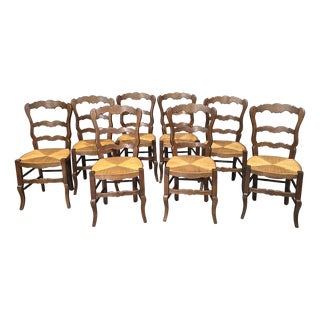 Antique French Kitchen Dining Chairs, 1880, Set of 8 For Sale