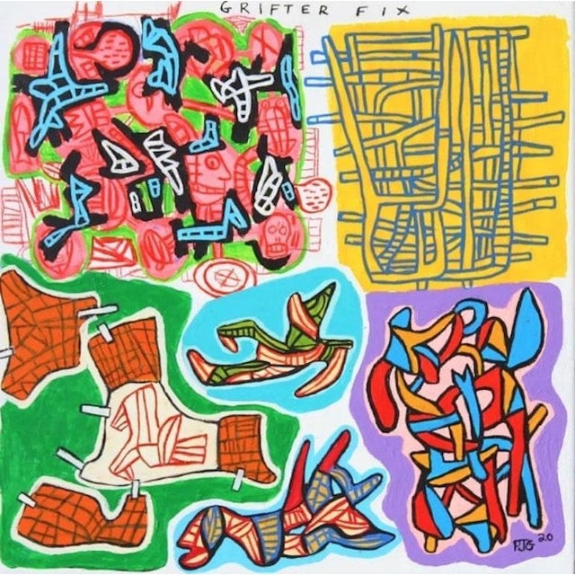 Peter Geise, Modernist Mixed Media Painting, "Grifter Fix" For Sale