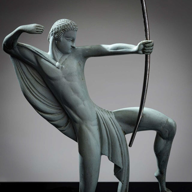 Early 20th Century Art Deco Bronze Sculpture of an Archer by Michel Decoux (1837-1924), France. For Sale In New York - Image 6 of 12