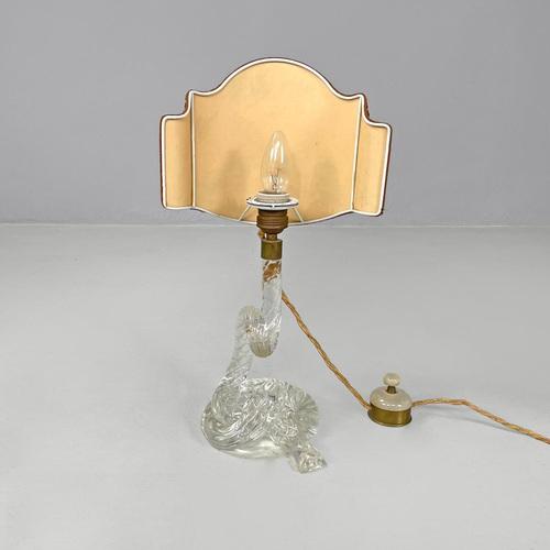 Italian Art Deco Table Lamps in Murano Glass and Floral Fabric attributed to Seguso, 1930s, Set of 2 For Sale - Image 9 of 18