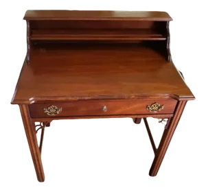 National Mt Airy Mahogany Chippendale Writing Desk
