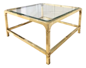 1970s Mastercraft Style Brass Coffee Table
