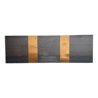 Ken Fulk Custom Long Wall-Mounted Zinc + Brass Headboard For Sale