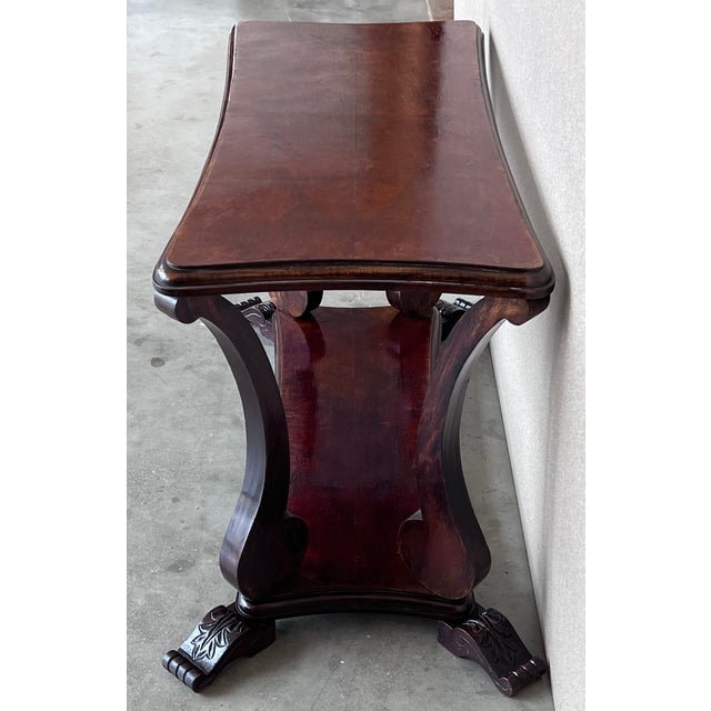 Early 20th Century Mahogany Rectangular Coffee Table With Low Shelve For Sale In Miami - Image 6 of 11